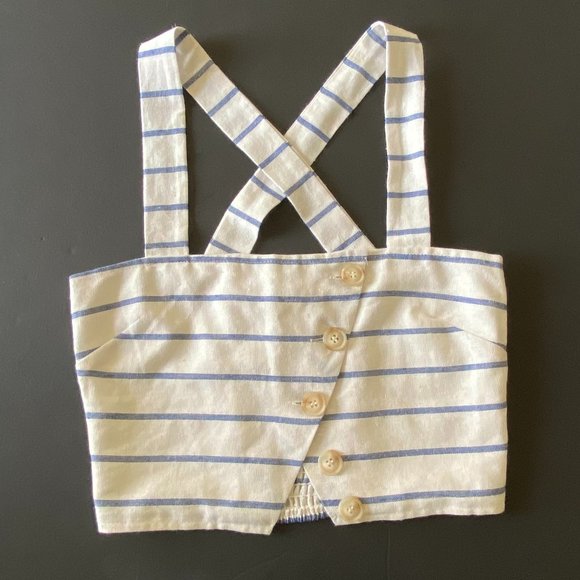 Urban Outfitters Lucca Linen Blend Crop Top S - Picture 1 of 7